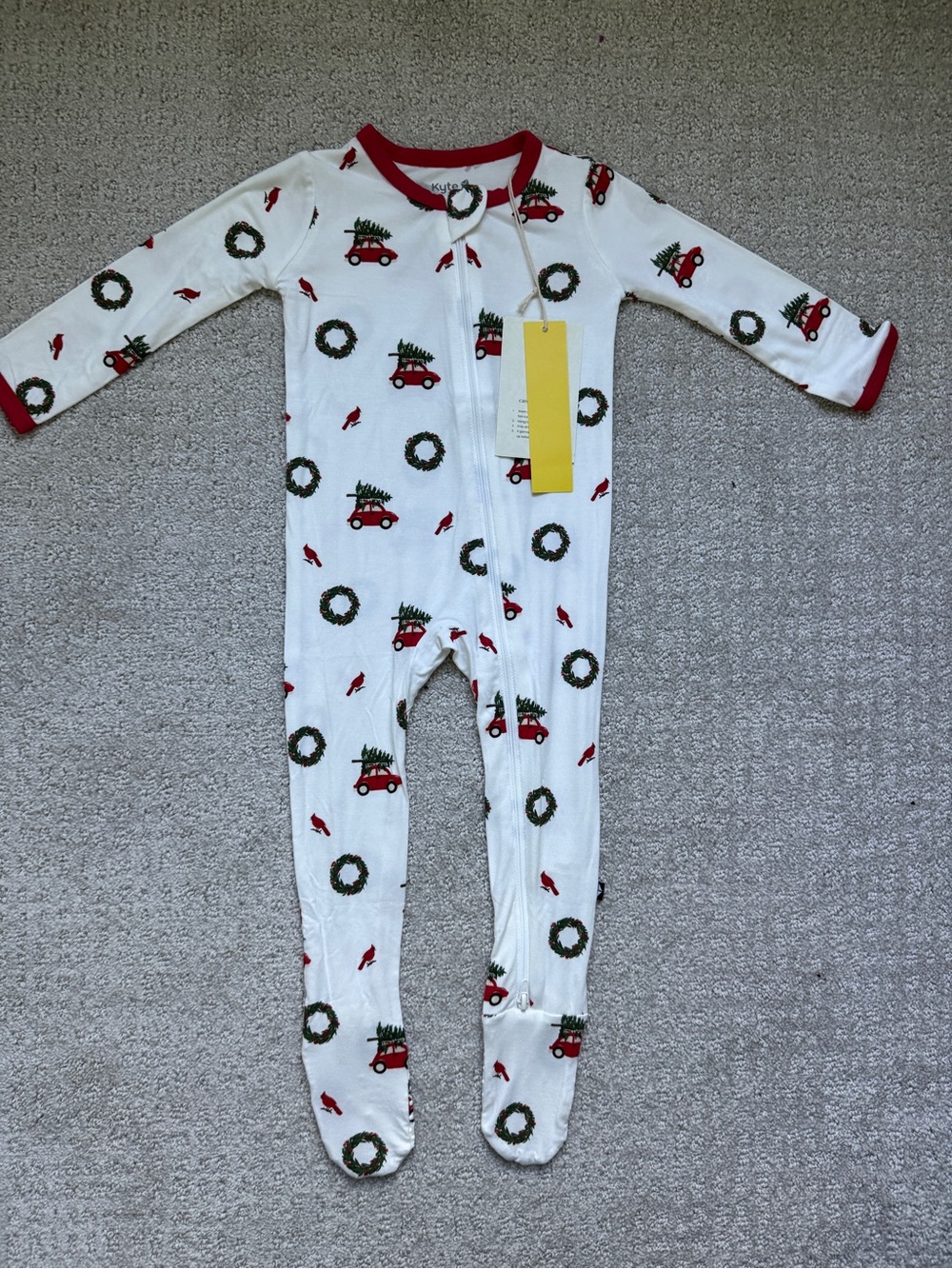 Kyte Baby Wreath Zipper Footie